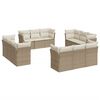 vidaXL Salon de jardin avec coussins 12 pcs beige r&eacute;sine tress&eacute;e