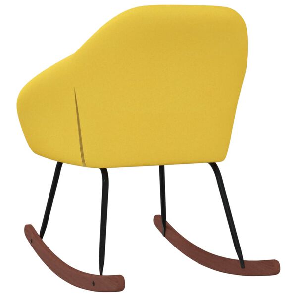 vidaXL Chaise &agrave; bascule Jaune Tissu