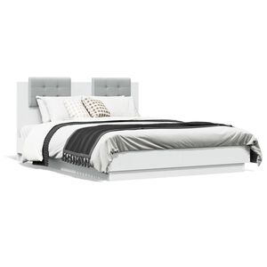 vidaXL Cadre de lit sans matelas blanc 135x190 cm