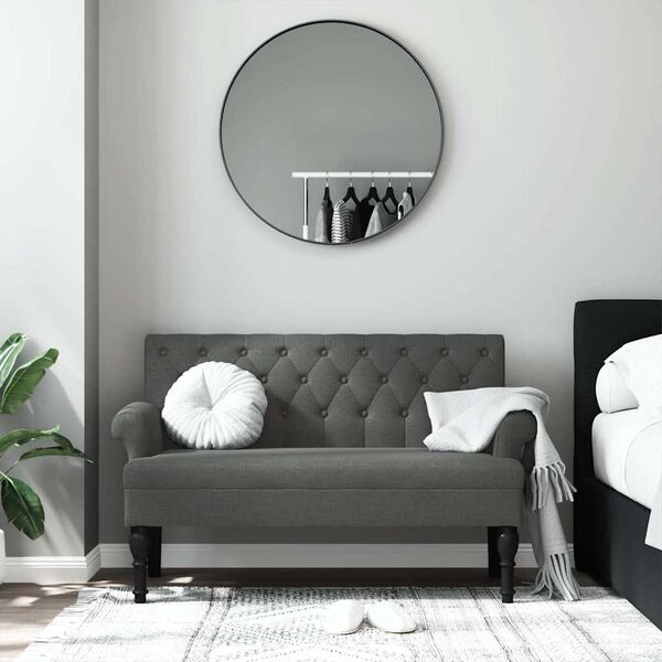 vidaXL Banc avec dossier Gris foncé 120 x 62 x 75,5 cm Tissu