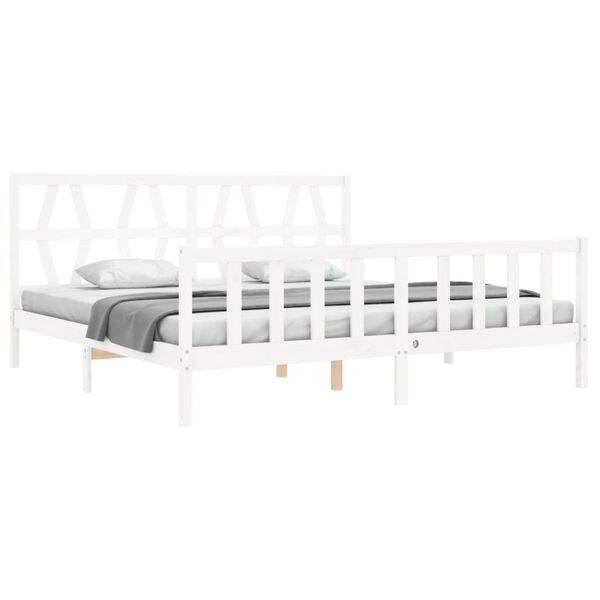 vidaXL Cadre de lit sans matelas blanc bois massif de pin