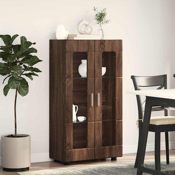 vidaXL Buffet Ch&ecirc;ne brun 55,5 x 29 x 103 cm Bois d'ing&eacute;nierie