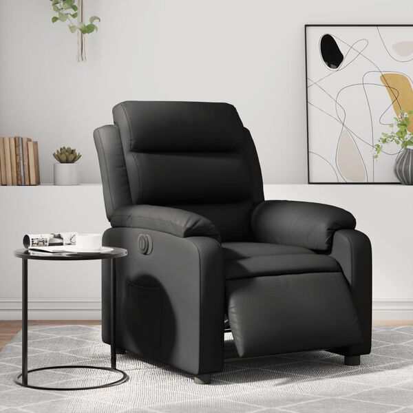 vidaXL Fauteuil inclinable &eacute;lectrique Noir Similicuir