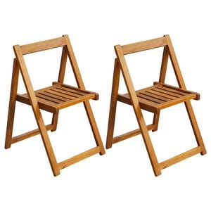 vidaXL Chaises pliantes 2 pi&egrave;ces en bois d'acacia massif