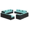 vidaXL Salon de jardin 12 pcs avec coussins r&eacute;sine tress&eacute;e noir