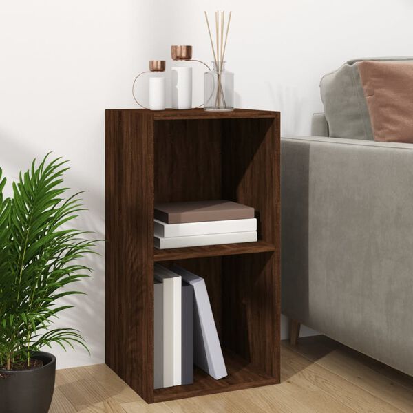 vidaXL Boîte de rangement de vinyles Chêne marron 71x34x36 cm
