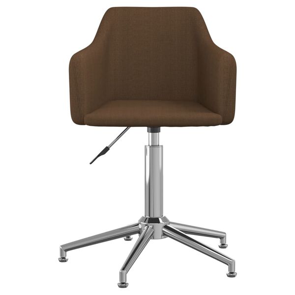 vidaXL Chaise pivotante de salle &agrave; manger Marron fonc&eacute; Tissu