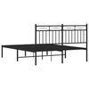 vidaXL Cadre de lit métal sans matelas avec tête de lit noir 135x190cm