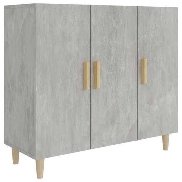 vidaXL Buffet gris béton 90x34x80 cm bois d'ingénierie
