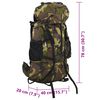 vidaXL Sac &agrave; dos de randonn&eacute;e vert camouflage 80 L tissu oxford