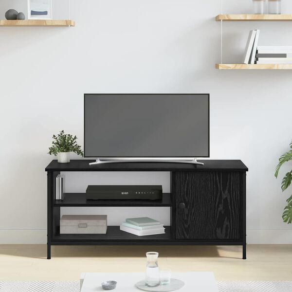 vidaXL Meuble TV Ch&ecirc;ne noir 100 x 40 x 45 cm Bois d'ing&eacute;nierie