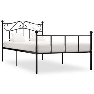 vidaXL Cadre de lit sans matelas noir m&eacute;tal 90x200 cm