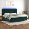 vidaXL Sommier &agrave; lattes de lit matelas et LED Vert fonc&eacute; 200x200 cm