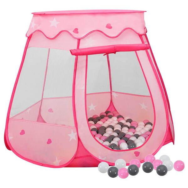vidaXL Tente de jeu pour enfants avec 250 balles Rose 102x102x82 cm