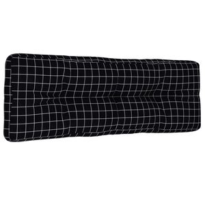 vidaXL Coussin de palette motif &agrave; carreaux noir 120x40x12 cm tissu