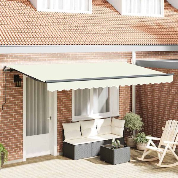 vidaXL Auvent R&eacute;tractable Cr&egrave;me 350 x 200 cm tissu
