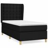 vidaXL Sommier &agrave; lattes de lit avec matelas Noir 90x190 cm Tissu
