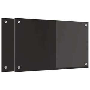 vidaXL Protection de cuisine Noir 70 x 40 cm verre trempé