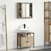 vidaXL Ensemble de mobilier de salle de bain avec &eacute;tag&egrave;re 2 pcs Marron