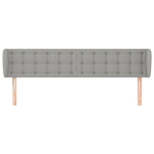 vidaXL Tête de lit avec oreilles Gris clair 203x23x78/88 cm Tissu