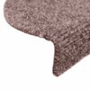 vidaXL Tapis d'escalier auto-adh&eacute;sifs 10 pi&egrave;ces 56 x 17 x 3 cm Marron clair Demi-rond