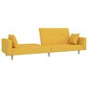 vidaXL Canap&eacute;-lit &agrave; 2 places avec repose-pied Jaune Tissu