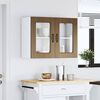 vidaXL Armoire murale de cuisine et porte en verre Kalmar chêne marron