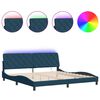 vidaXL Cadre de lit avec LED sans matelas bleu 200x200 cm velours
