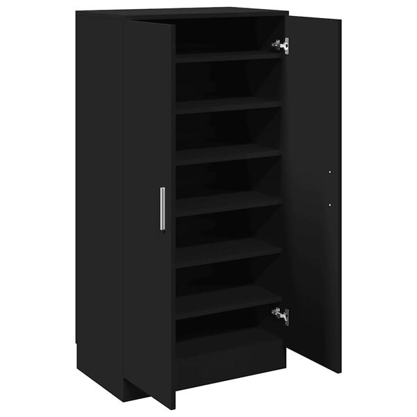 vidaXL Armoire &agrave; chaussures Noir 55x35x108 cm Bois d'ing&eacute;nierie