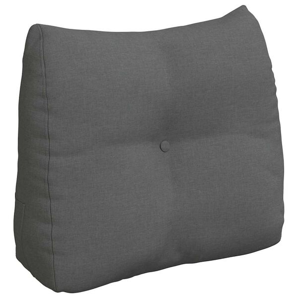 vidaXL Coussin de Dos Gris foncé 60 x 24 x 50 cm tissu