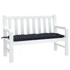 vidaXL Coussin de banc de jardin carreaux noir 120x50x7 cm tissu