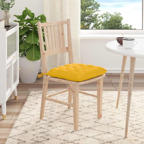vidaXL Coussins de siège 4 pcs Jaune clair 40 x 40 x 6 cm