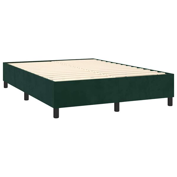 vidaXL Sommier &agrave; lattes de lit et matelas Vert fonc&eacute; 140x190cm Velours