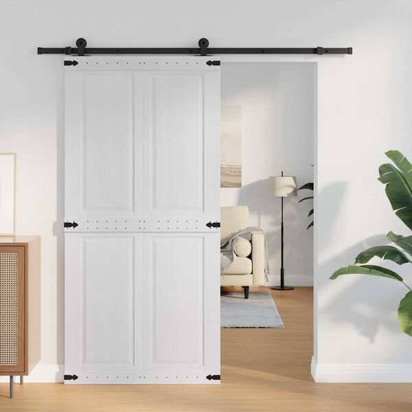 vidaXL Porte Corona Blanc 100 x 210 cm Bois d'ing&eacute;nierie