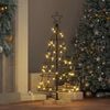 vidaXL Arbre en c&ocirc;ne de No&euml;l avec support Noir 90 cm Acier