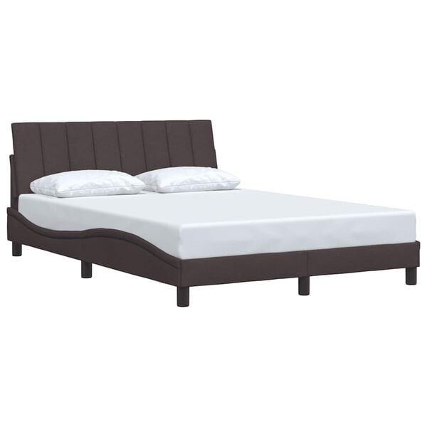 vidaXL Cadre de lit sans matelas Hanko marron fonc&eacute; 120x200 cm tissu