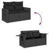 vidaXL Salon de jardin 8 pcs avec coussins noir r&eacute;sine tress&eacute;e