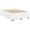 vidaXL Sommier &agrave; lattes de lit avec matelas Blanc 140x200cm Similicuir