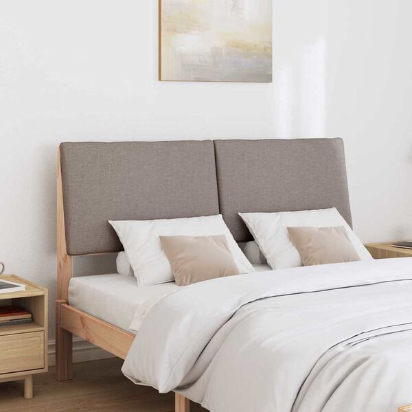 vidaXL T&ecirc;te de lit capitonn&eacute;e Taupe 160 cm Pin massif