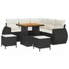 vidaXL Ensemble de canap&eacute; de jardin 8 pc Noir polyrotin