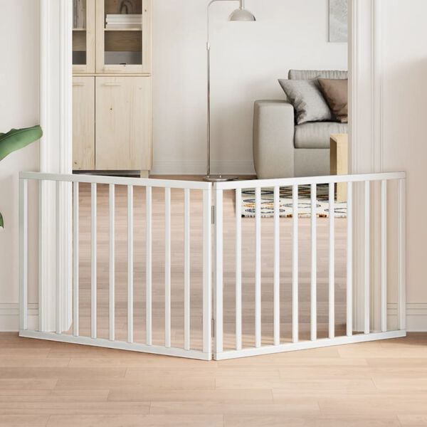 vidaXL Barri&egrave;re pour chien pliable &agrave; 2 panneaux Blanc 160 cm Bois de peuplier