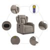 vidaXL Fauteuil inclinable de massage Taupe Tissu
