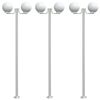 vidaXL Lampadaires d'extérieur 3 pcs argenté 215 cm acier inoxydable