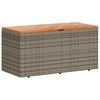 vidaXL Bo&icirc;te de rangement de jardin gris r&eacute;sine tress&eacute;e bois d'acacia