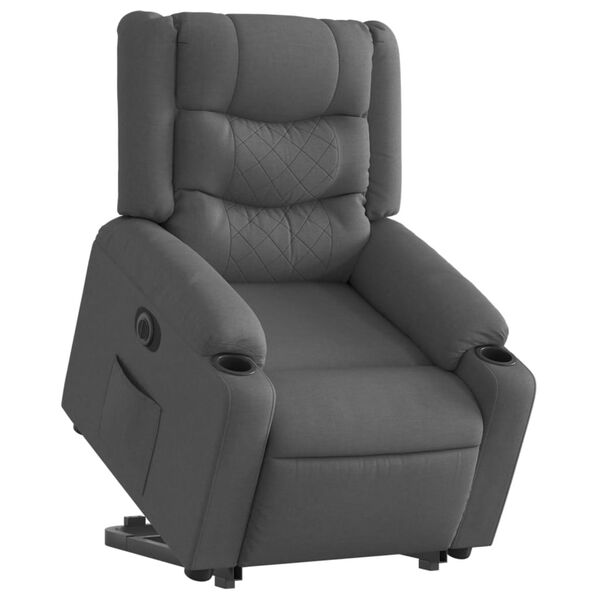 vidaXL Fauteuil inclinable électrique gris foncé tissu