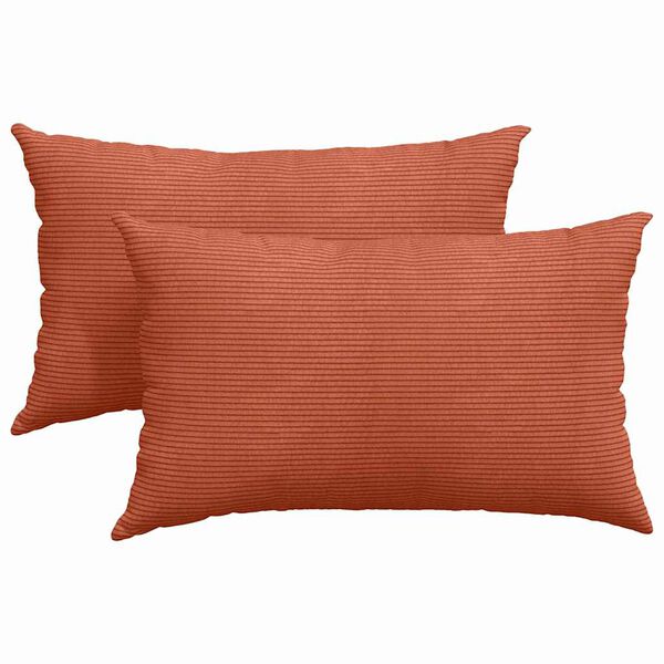 vidaXL Coussins de canapé 2 pcs Rouge orange 50 x 30 cm