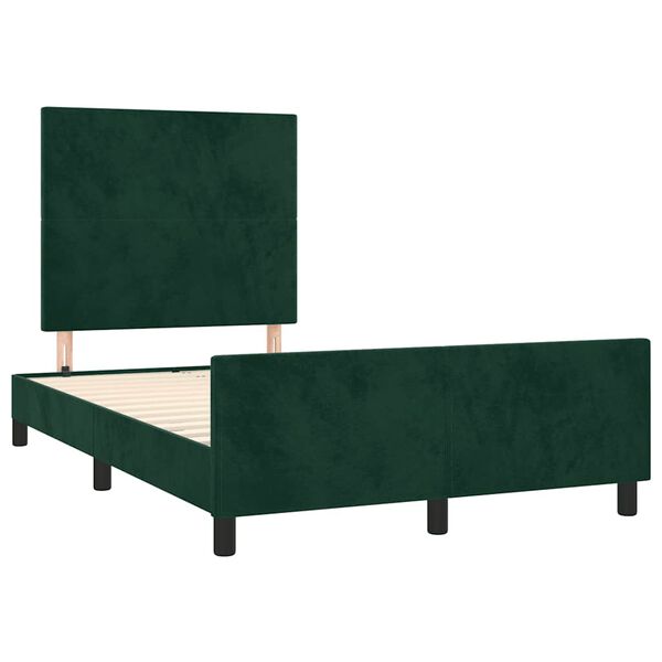 vidaXL Cadre de lit sans matelas vert fonc&eacute; 120x200 cm velours