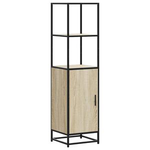 vidaXL Buffet haut ch&ecirc;ne sonoma 35,5x35x139 cm bois d'ing&eacute;nierie m&eacute;tal