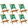 vidaXL Chaises pliantes 6 pi&egrave;ces Tissu vert et bois massif