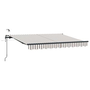 vidaXL Auvent r&eacute;tractable Gris clair et blanc 400 &times; 350 cm Polyester